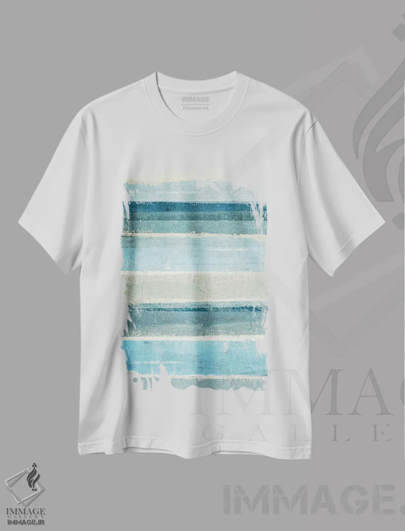 تیشرت سفید طرح دار منطقی، آبستره اثر کارول لین تایس | فروشگاه ایماژ