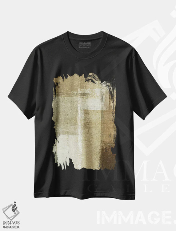 تیشرت مشکی طرح دار کج اثر کارول لین تایس | فروشگاه ایماژ