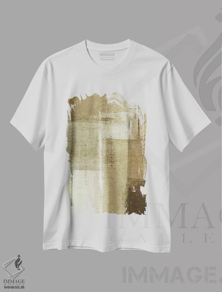 تیشرت سفید طرح دار کج اثر کارول لین تایس | immage.ir