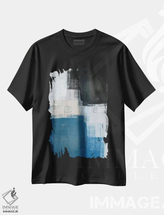 تیشرت مشکی طرح دار مورب اثر کارول لین تایس | immage.ir