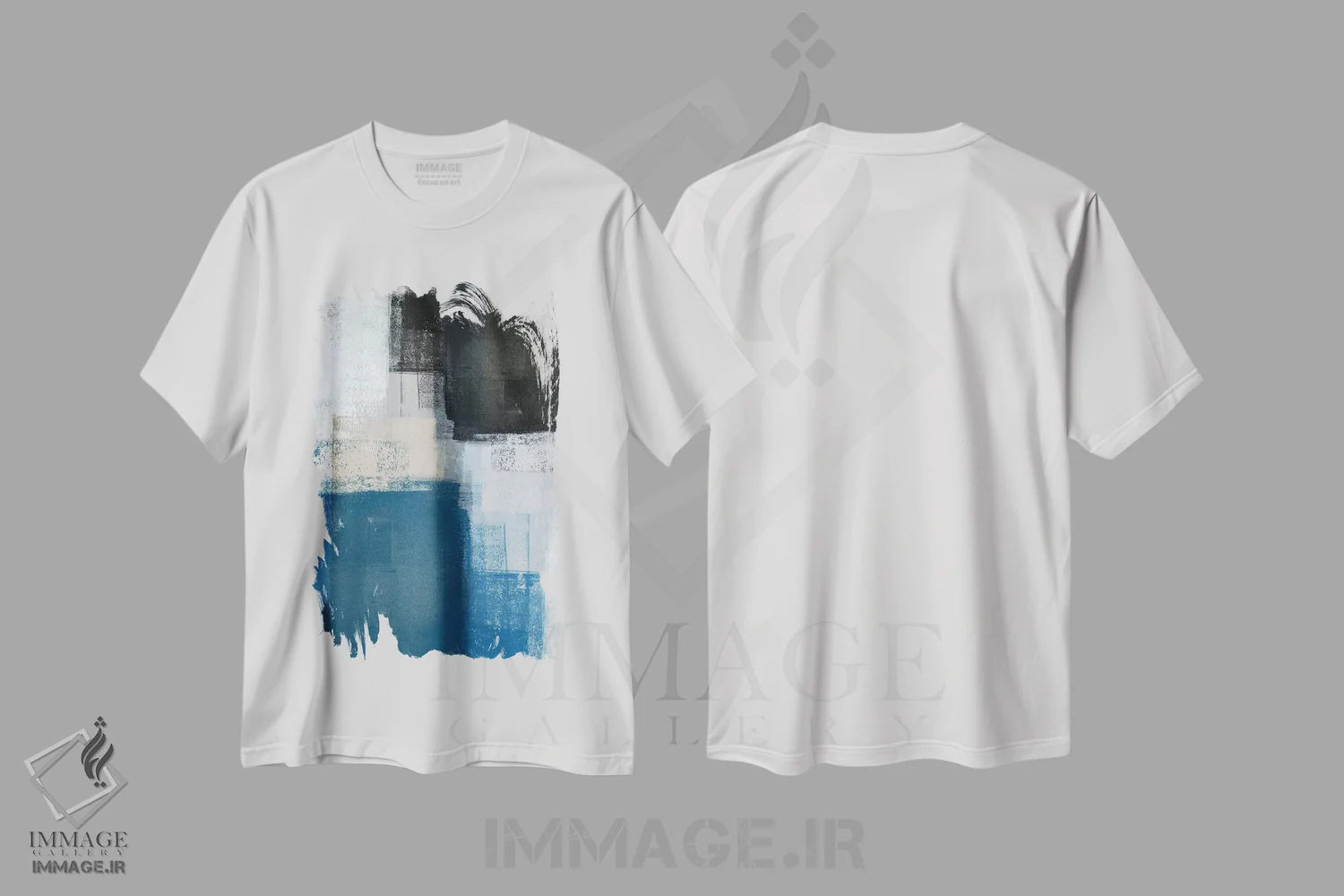 تیشرت سفید طرح دار مورب اثر کارول لین تایس | فروشگاه ایماژ