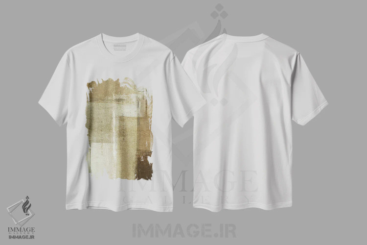 تیشرت سفید طرح دار کج اثر کارول لین تایس | immage.ir