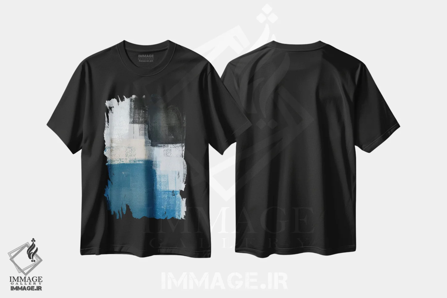 تیشرت مشکی طرح دار مورب اثر کارول لین تایس | immage.ir