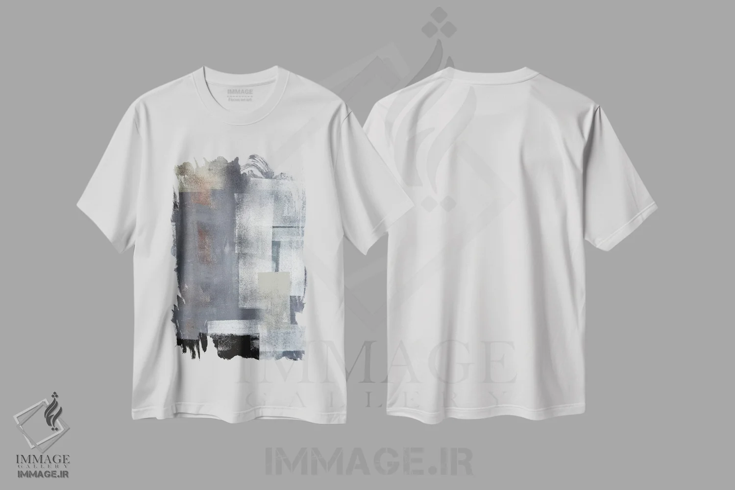 تیشرت سفید طرح دار روی هم بچین اثر کارول لین تایس | فروشگاه ایماژ
