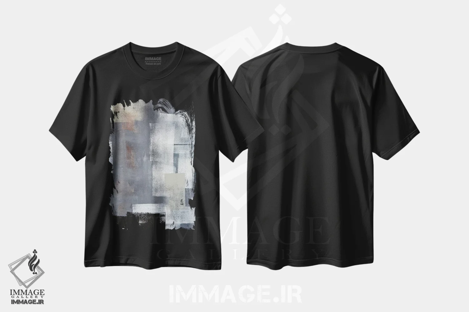 تیشرت مشکی طرح دار روی هم بچین اثر کارول لین تایس | immage.ir