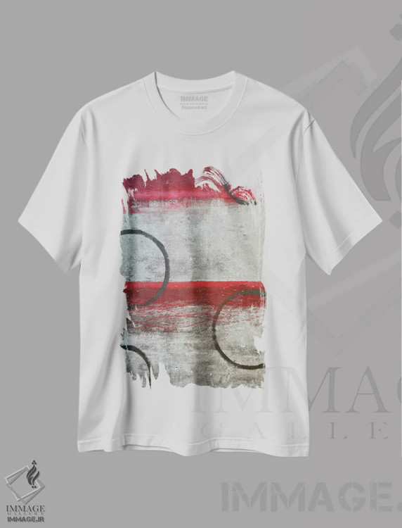 تیشرت سفید طرح دار سیال و منظم اثر کارول لین تایس | immage.ir