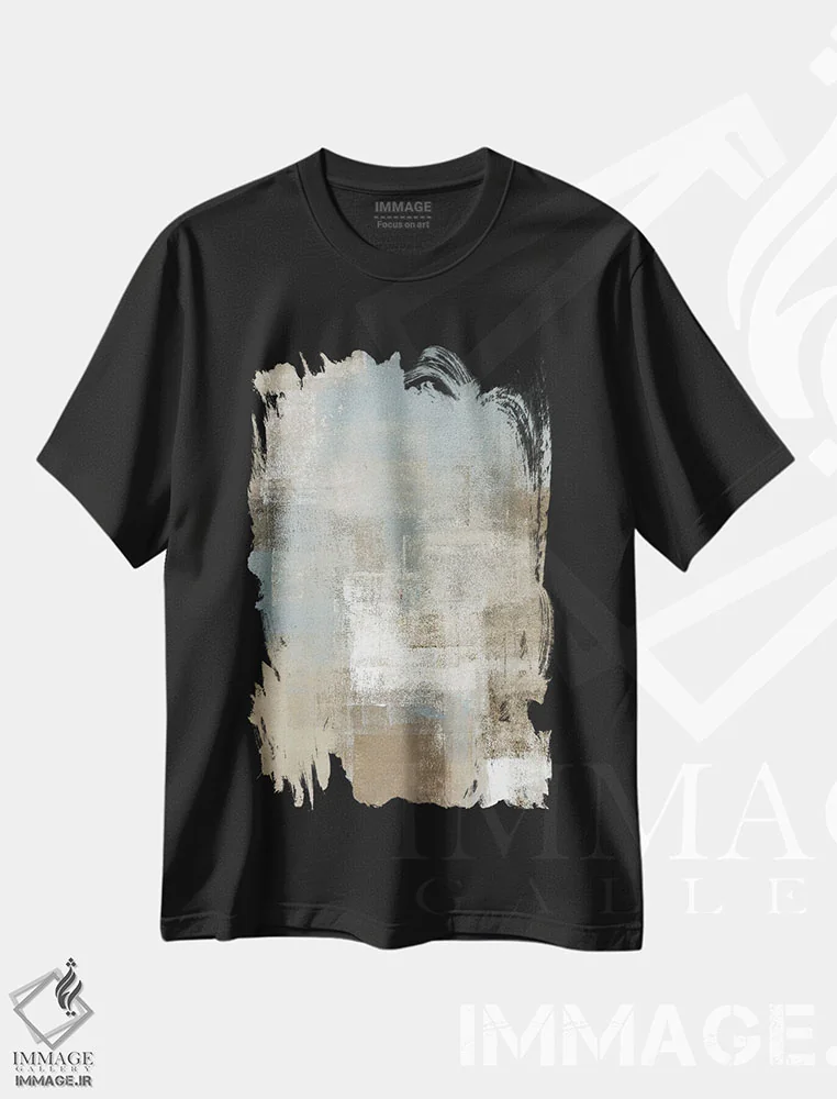 تیشرت مشکی طرح دار "طوفان" اثر کارول لین تایس | فروشگاه ایماژ