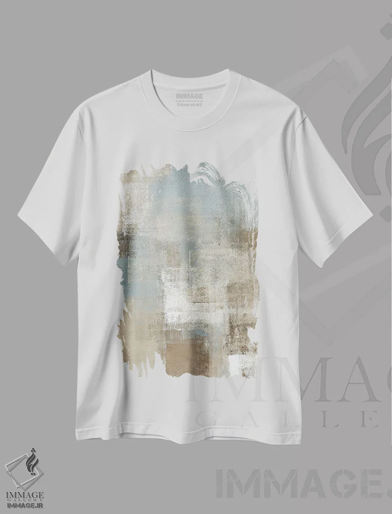 تیشرت سفید طرح دار "طوفان" اثر کارول لین تایس | immage.ir