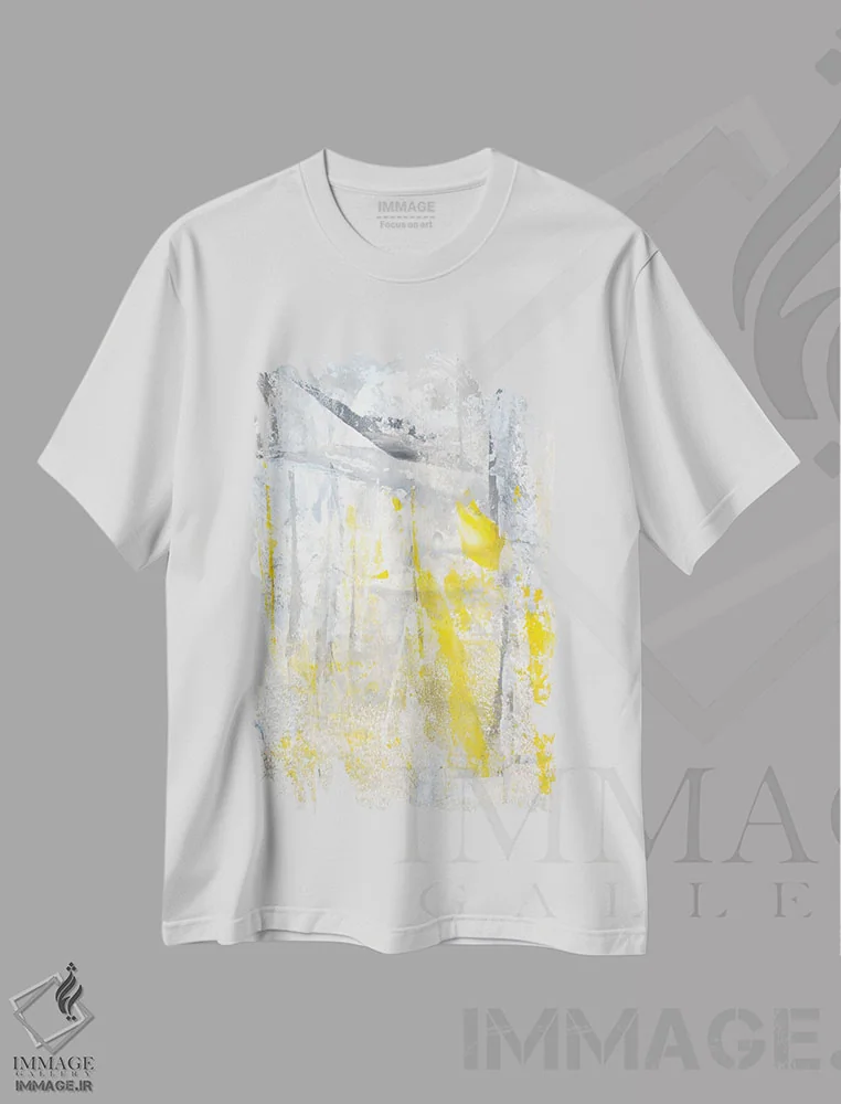 تیشرت سفید طرح دار "انتزاع" اثر کارول لین تایس | immage.ir