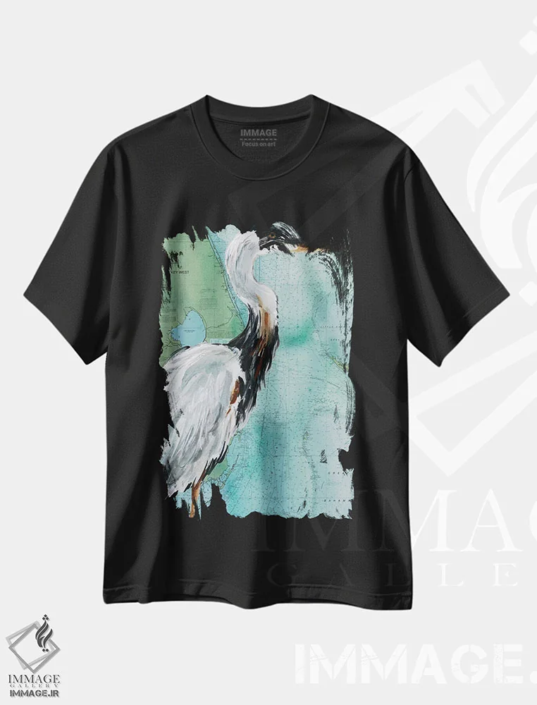 تیشرت مشکی طرح دار "ماهی خوار کی وست"، دکور ساحلی اثر کارول رابینسون | immage.ir