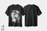 تیشرت مشکی طرح دار "باغ زیر نور ماه دو"، تزئینی اثر کارول رابینسون | فروشگاه ایماژ