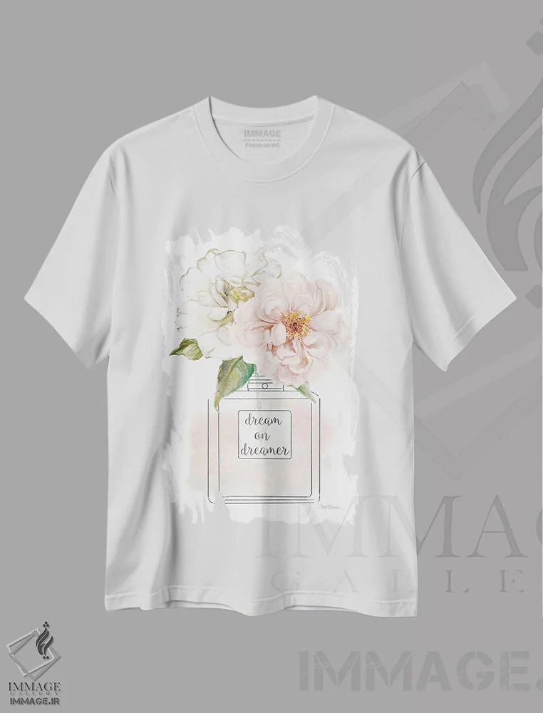 تیشرت سفید طرح دار "عطر گل یک"، مدیوم اثر کارول رابینسون | فروشگاه ایماژ