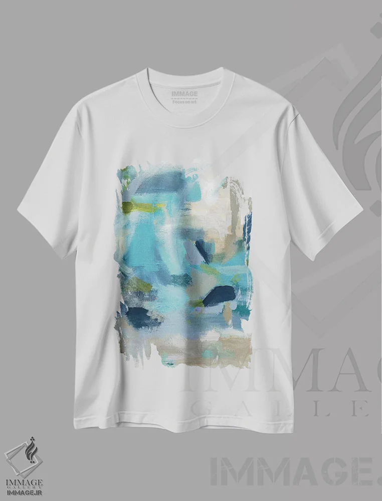 تیشرت سفید طرح دار "دور زدن حاشیهٔ ساحل" اثر کارول رابینسون | immage.ir