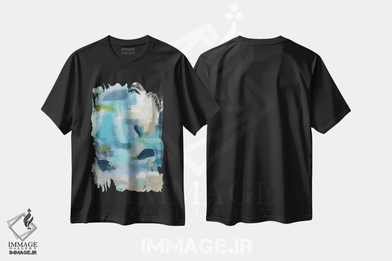 تیشرت مشکی طرح دار "دور زدن حاشیهٔ ساحل" اثر کارول رابینسون | فروشگاه ایماژ