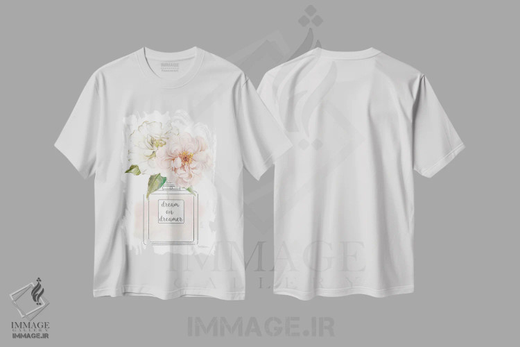 تیشرت سفید طرح دار "عطر گل یک"، مدیوم اثر کارول رابینسون | فروشگاه ایماژ