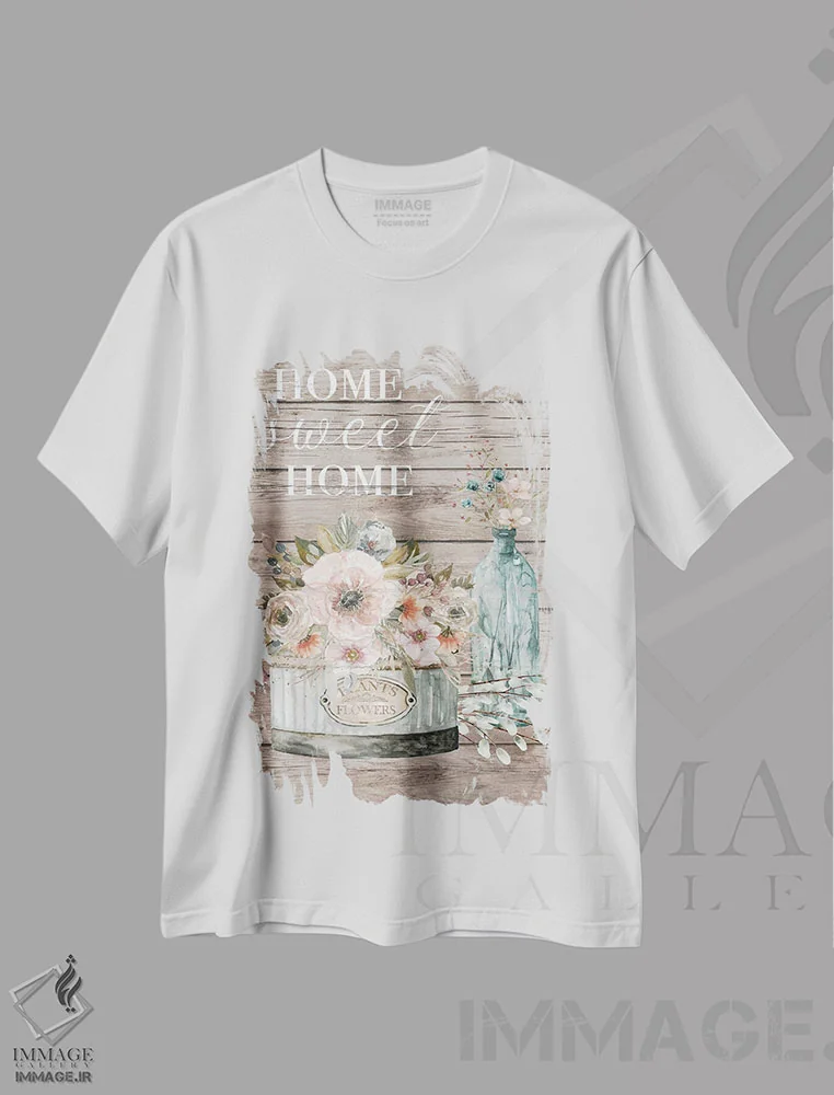 تیشرت سفید طرح دار "خانه، خانهٔ عزیز"، مدیوم اثر کارول رابینسون | فروشگاه ایماژ