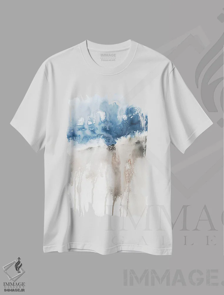 تیشرت سفید طرح دار صخرهٔ بادخیز I اثر کارول رابینسون | immage.ir