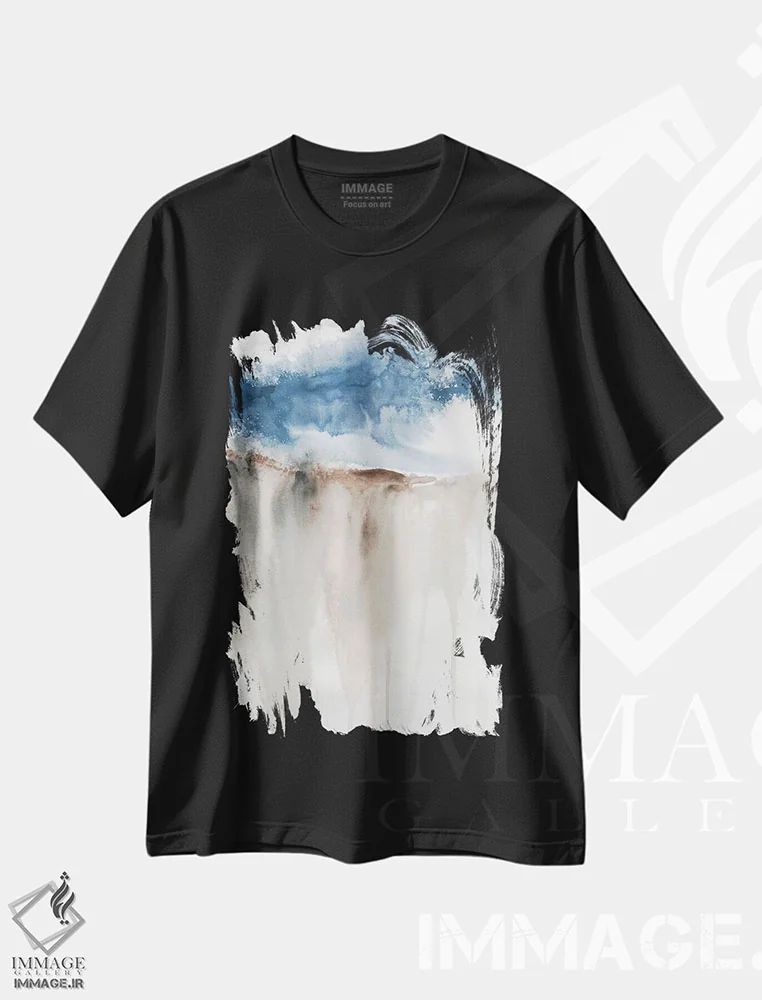 تیشرت مشکی طرح دار صخرهٔ بادخیز II اثر کارول رابینسون | immage.ir