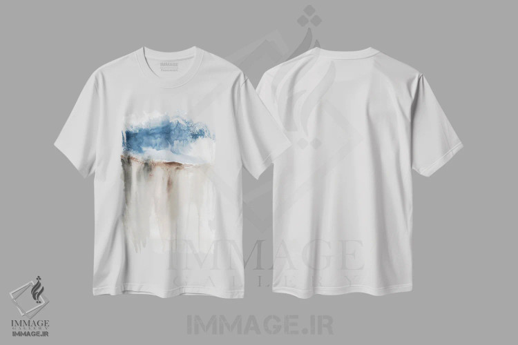 تیشرت سفید طرح دار صخرهٔ بادخیز II اثر کارول رابینسون | فروشگاه ایماژ