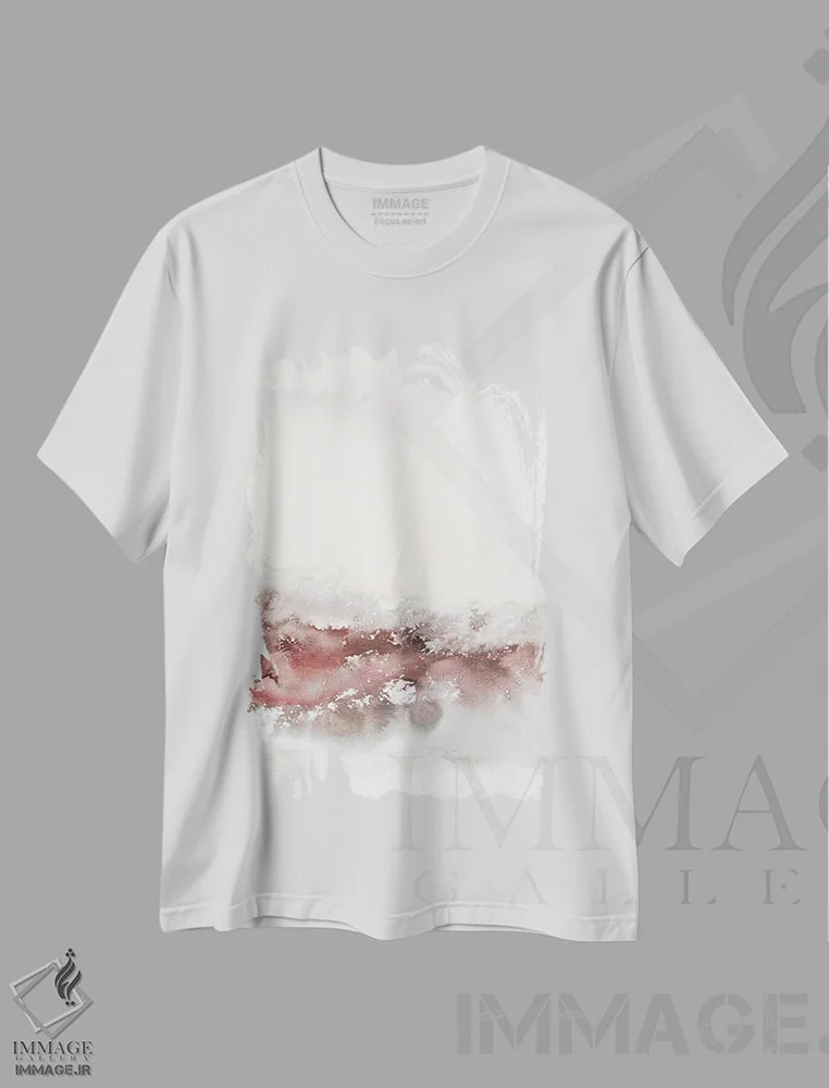 تیشرت سفید طرح دار امواج نرم II اثر کارول رابینسون | فروشگاه ایماژ