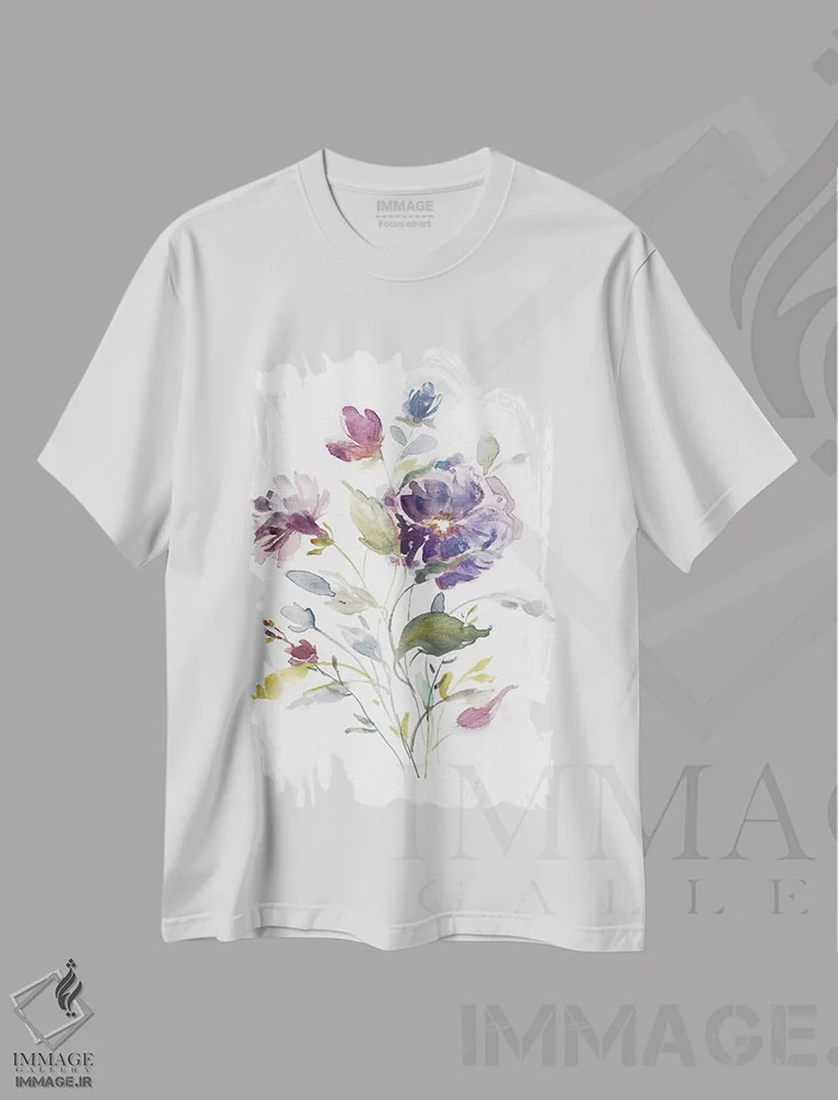 تیشرت سفید طرح دار تنوع رنگ I، تزئینی اثر کارول رابینسون | immage.ir