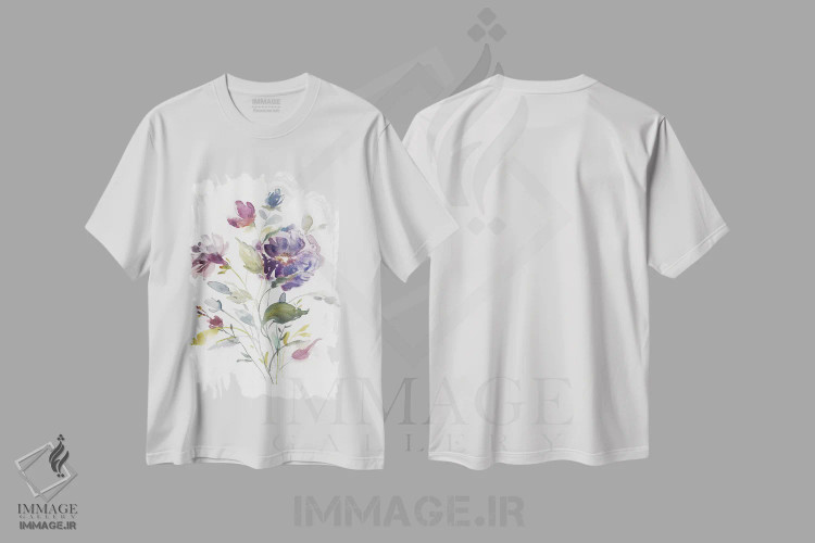 تیشرت سفید طرح دار تنوع رنگ I، تزئینی اثر کارول رابینسون | immage.ir