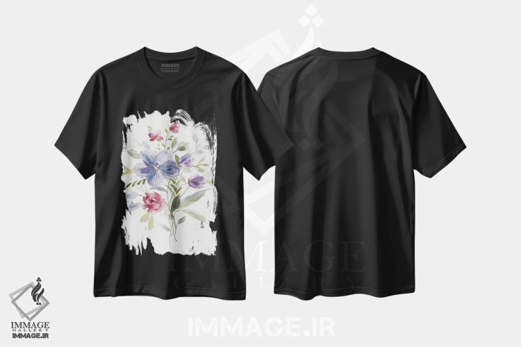 تیشرت مشکی طرح دار تنوع رنگ II، تزئینی اثر کارول رابینسون | immage.ir