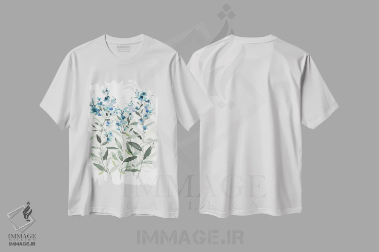 تیشرت سفید طرح دار گیاه شناسی آبی لطیف II، تزئینی اثر کارول رابینسون | immage.ir