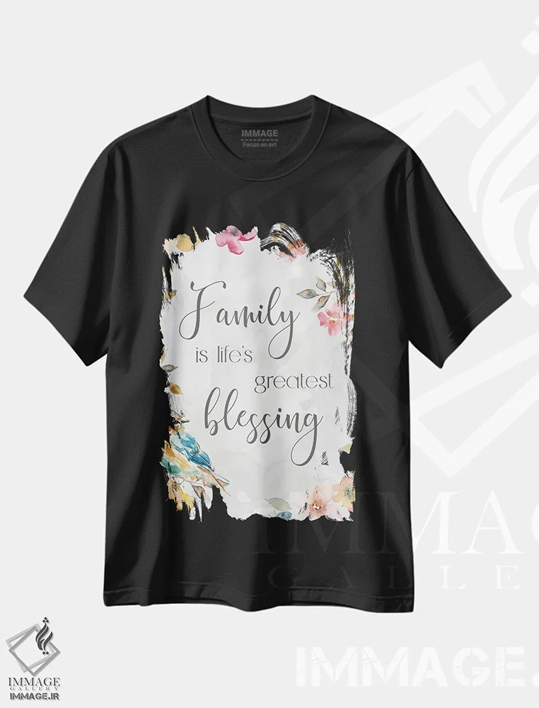 تیشرت مشکی طرح دار برکت پرنده بهاری، تزئینی اثر کارول رابینسون | immage.ir