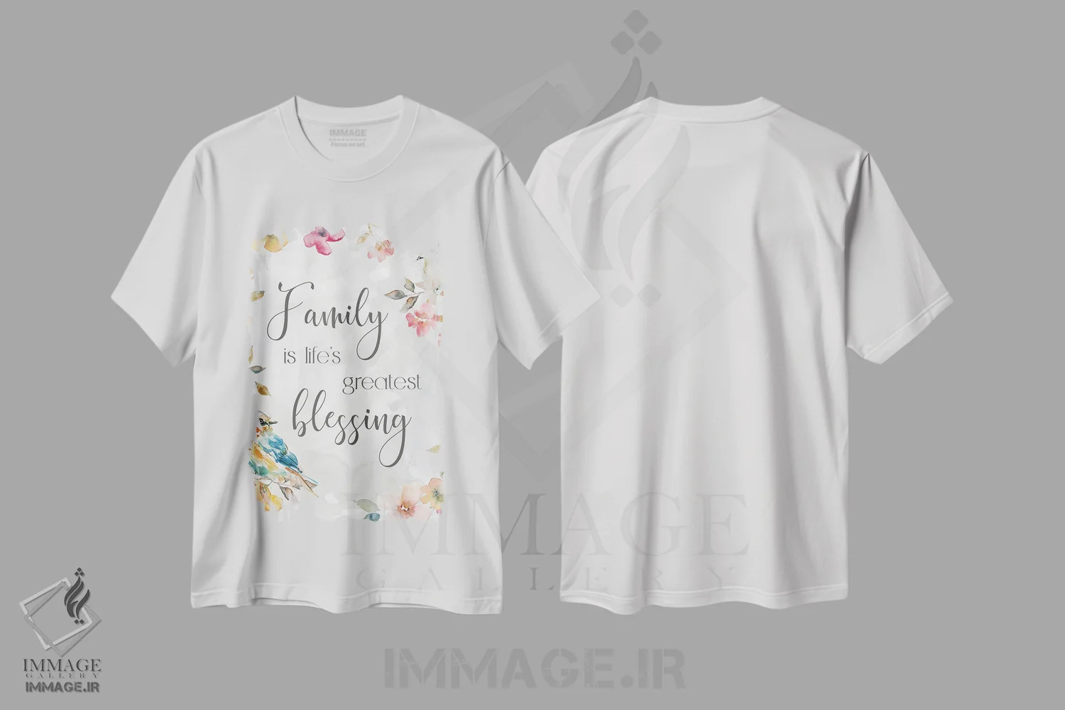 تیشرت سفید طرح دار برکت پرنده بهاری، تزئینی اثر کارول رابینسون | فروشگاه ایماژ