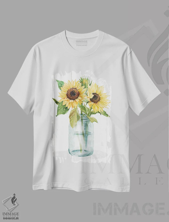 تیشرت سفید طرح دار روز آفتابی II، تزئینی اثر کارول رابینسون | immage.ir