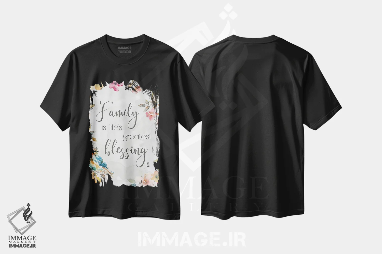 تیشرت مشکی طرح دار برکت پرنده بهاری، تزئینی اثر کارول رابینسون | immage.ir