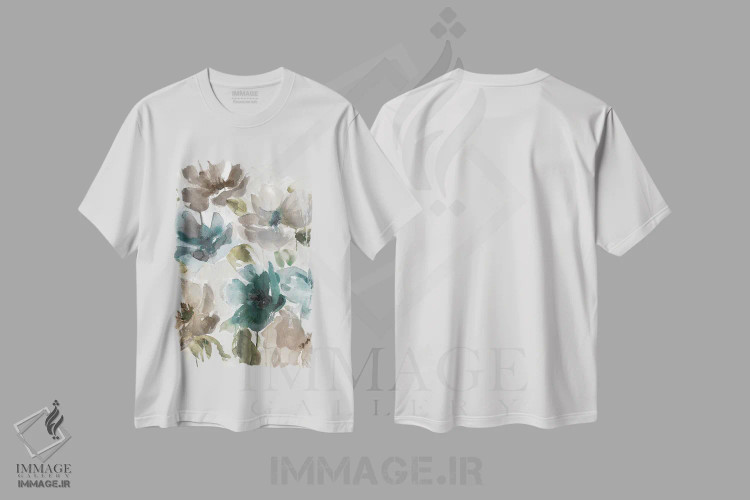 تیشرت سفید طرح دار باغ توپاز I، آبستره اثر کارول رابینسون | immage.ir