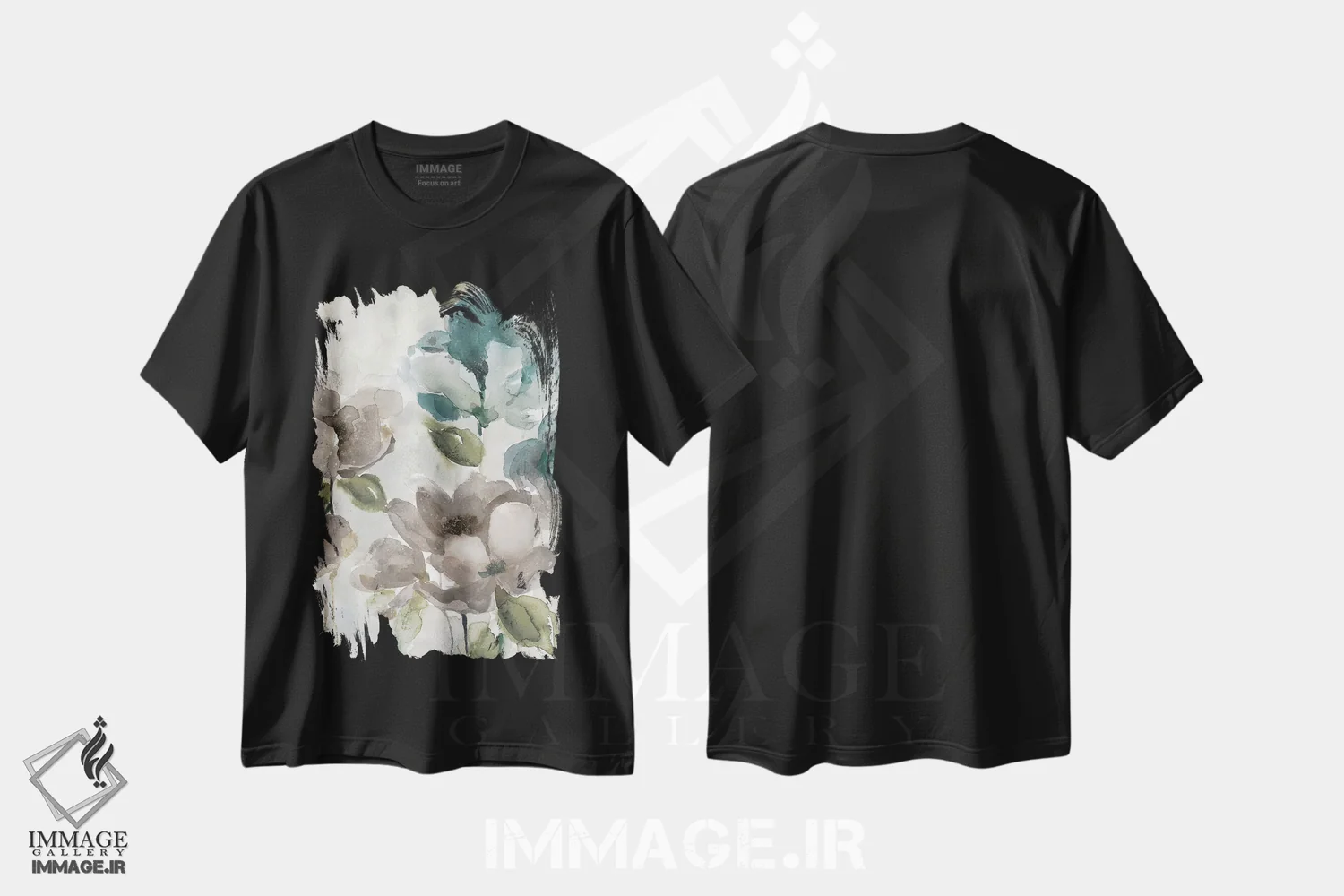 تیشرت مشکی طرح دار باغ توپاز II، آبستره اثر کارول رابینسون | immage.ir