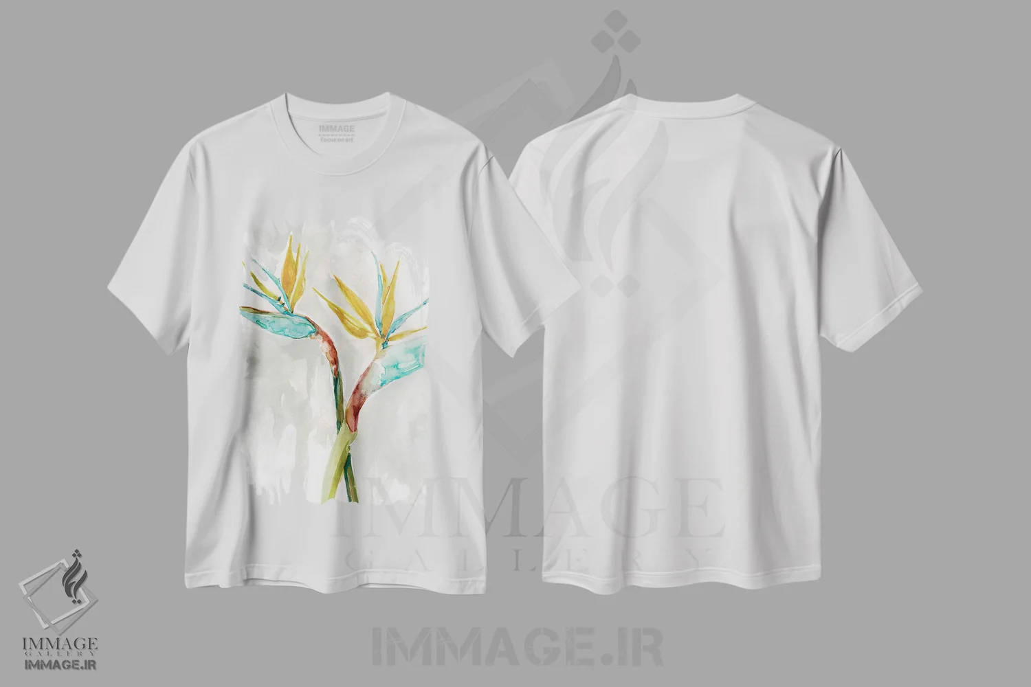 تیشرت سفید طرح دار پرنده بهشتی I، تزئینی اثر کارول رابینسون | immage.ir