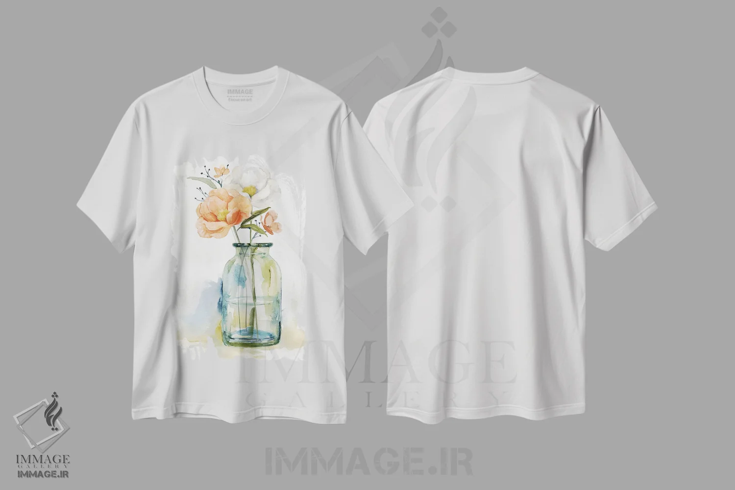 تیشرت سفید طرح دار شکوفه های ساده II، آبستره اثر کارول رابینسون | immage.ir