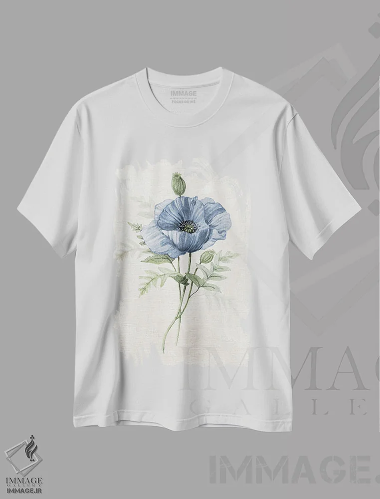 تیشرت سفید طرح دار خانهٔ روستایی و پری وینکل IV، دکور معاصر اثر کارول رابینسون | فروشگاه ایماژ