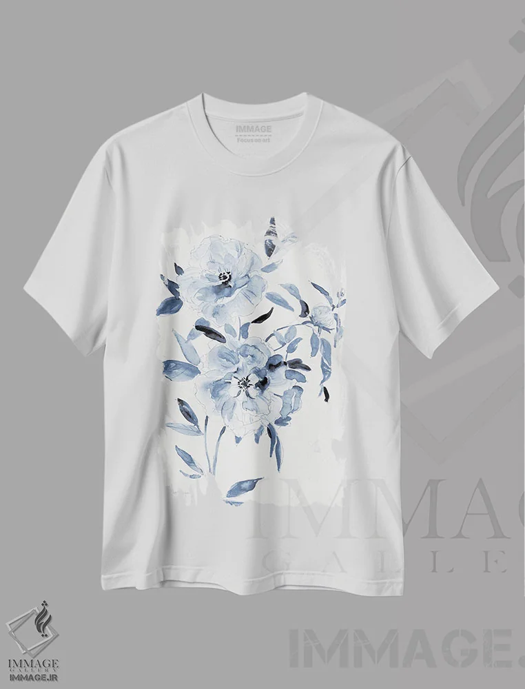تیشرت سفید طرح دار گیاه چیچوری مرکّب I، دکور معاصر اثر کارول رابینسون | immage.ir