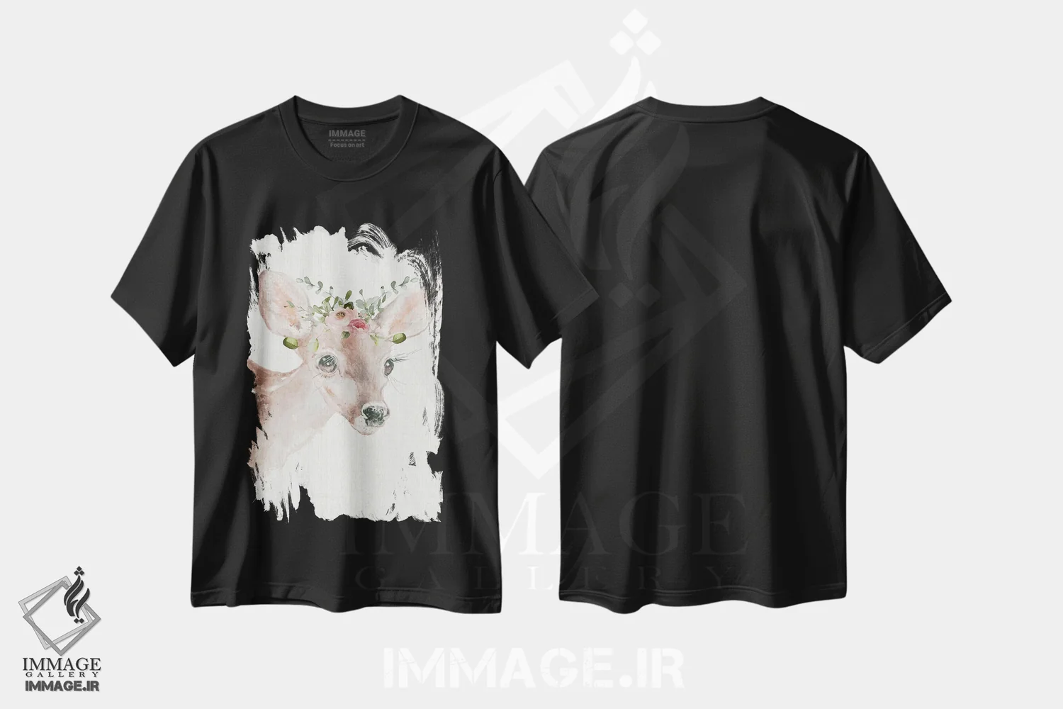 تیشرت مشکی طرح دار بچه گوزن شیک پوش، دکور بوهمی اثر کارول رابینسون | immage.ir