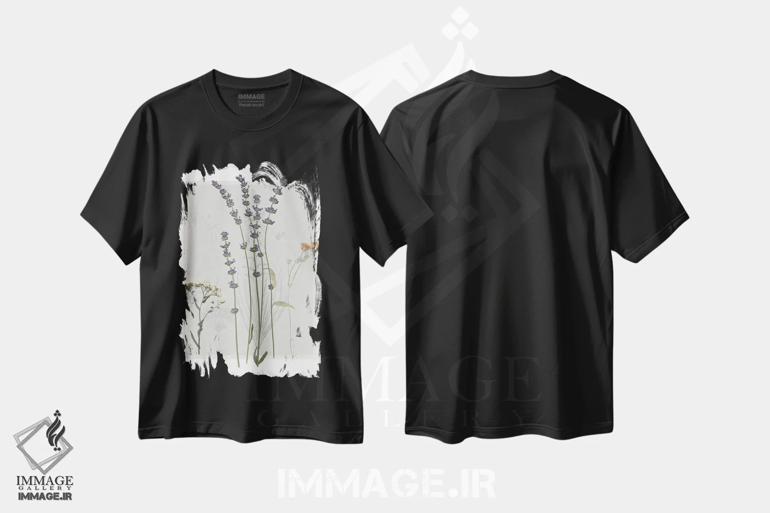 تیشرت مشکی طرح دار صفحهٔ تحقیق میدانی I، دکور روستایی اثر کارول رابینسون | فروشگاه ایماژ