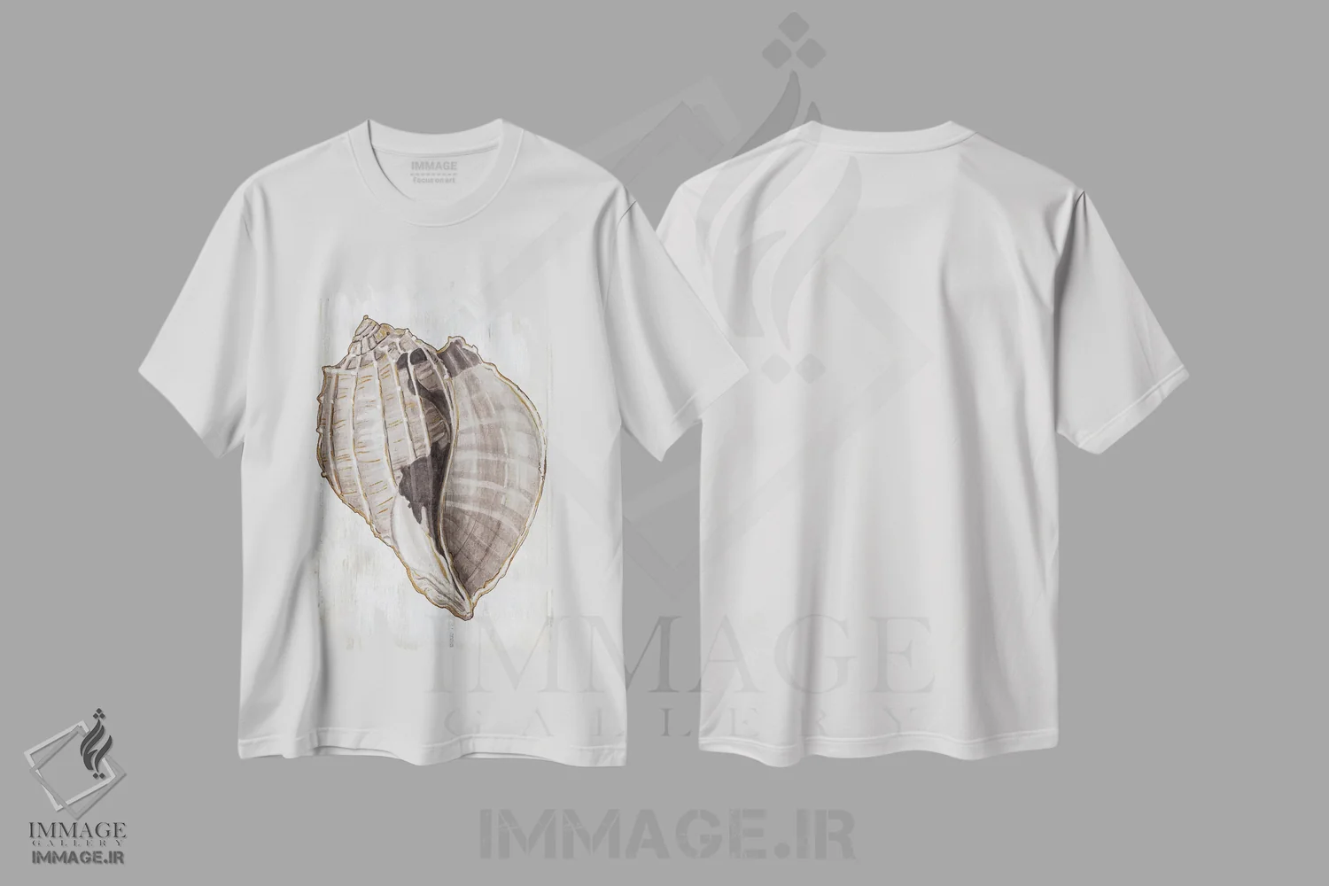 تیشرت سفید طرح دار مخروط اقیانوس II، دکور ساحلی اثر کارول رابینسون | فروشگاه ایماژ