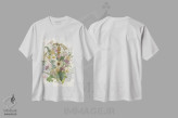تیشرت سفید طرح دار دسته گل ارگانیک II، هنر دیجیتال اثر کارول رابینسون | immage.ir