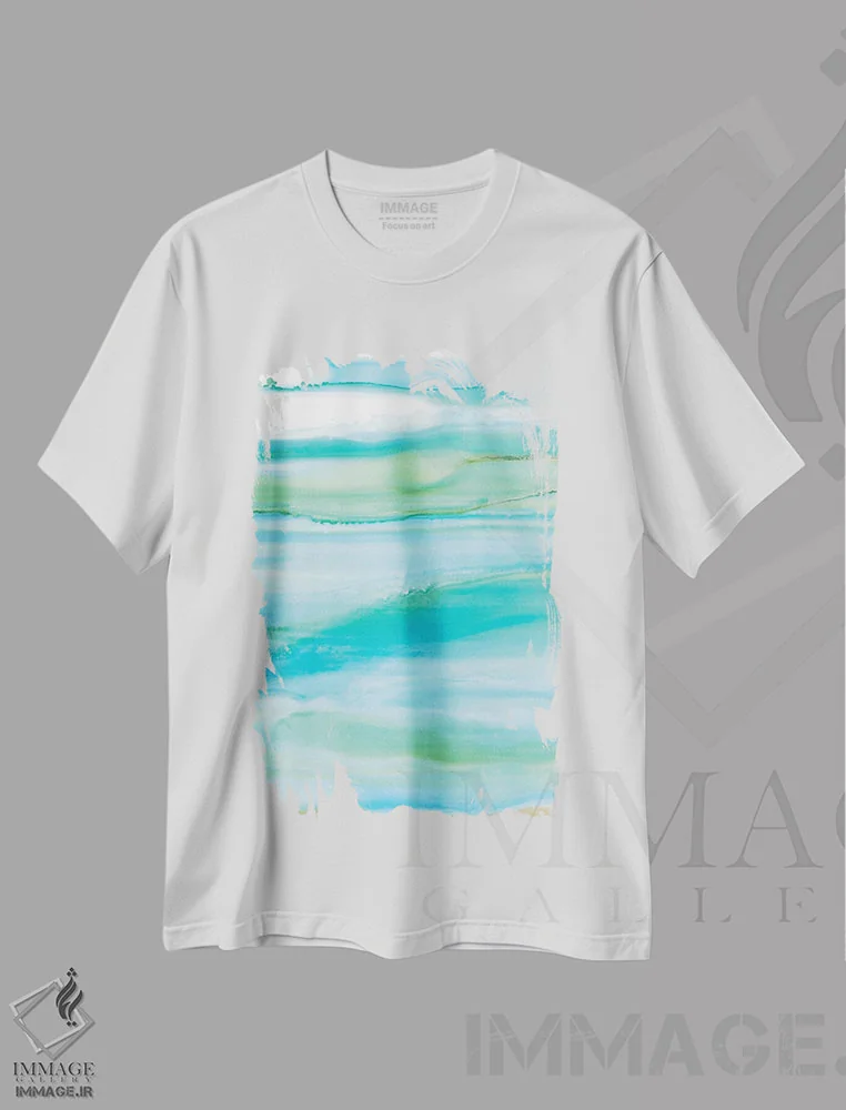 تیشرت سفید طرح دار انتزاعی ساحلی I اثر کارول رابینسون | immage.ir