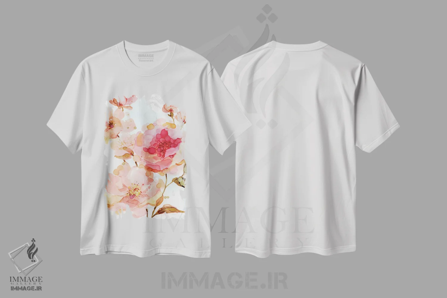 تیشرت سفید طرح دار رزهای زنده و پررنگ، دکور معاصر اثر کارول رابینسون | فروشگاه ایماژ