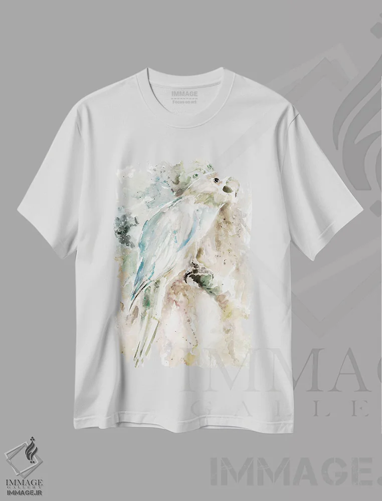 تیشرت سفید طرح دار صبح در ریو I، دکور معاصر اثر کارول رابینسون | فروشگاه ایماژ