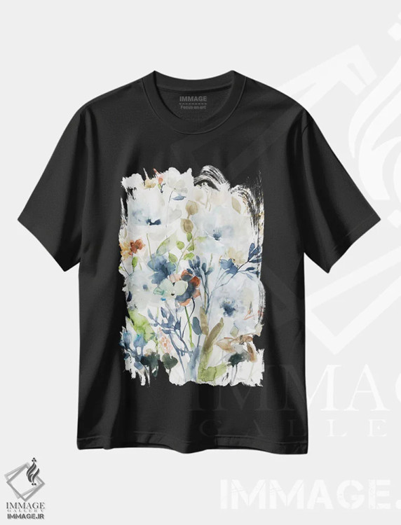 تیشرت مشکی طرح دار ترکیب بهاری هلند I، آبستره اثر کارول رابینسون | فروشگاه ایماژ