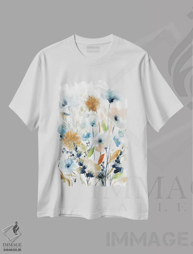 تیشرت سفید طرح دار ترکیب بهاری هلند II، آبستره اثر کارول رابینسون | فروشگاه ایماژ