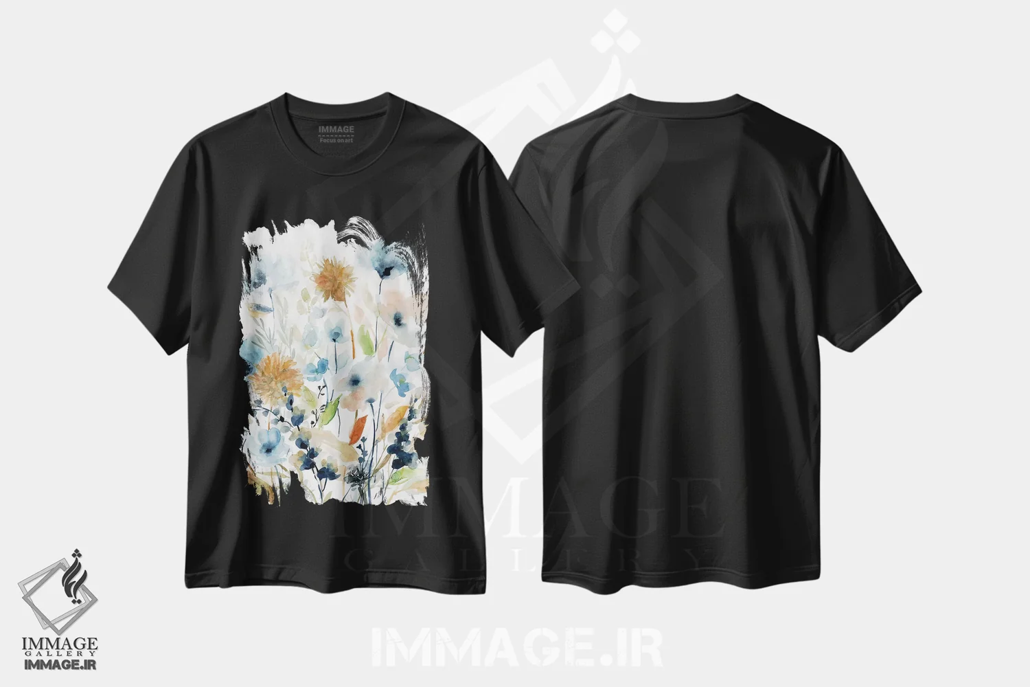تیشرت مشکی طرح دار ترکیب بهاری هلند II، آبستره اثر کارول رابینسون | immage.ir