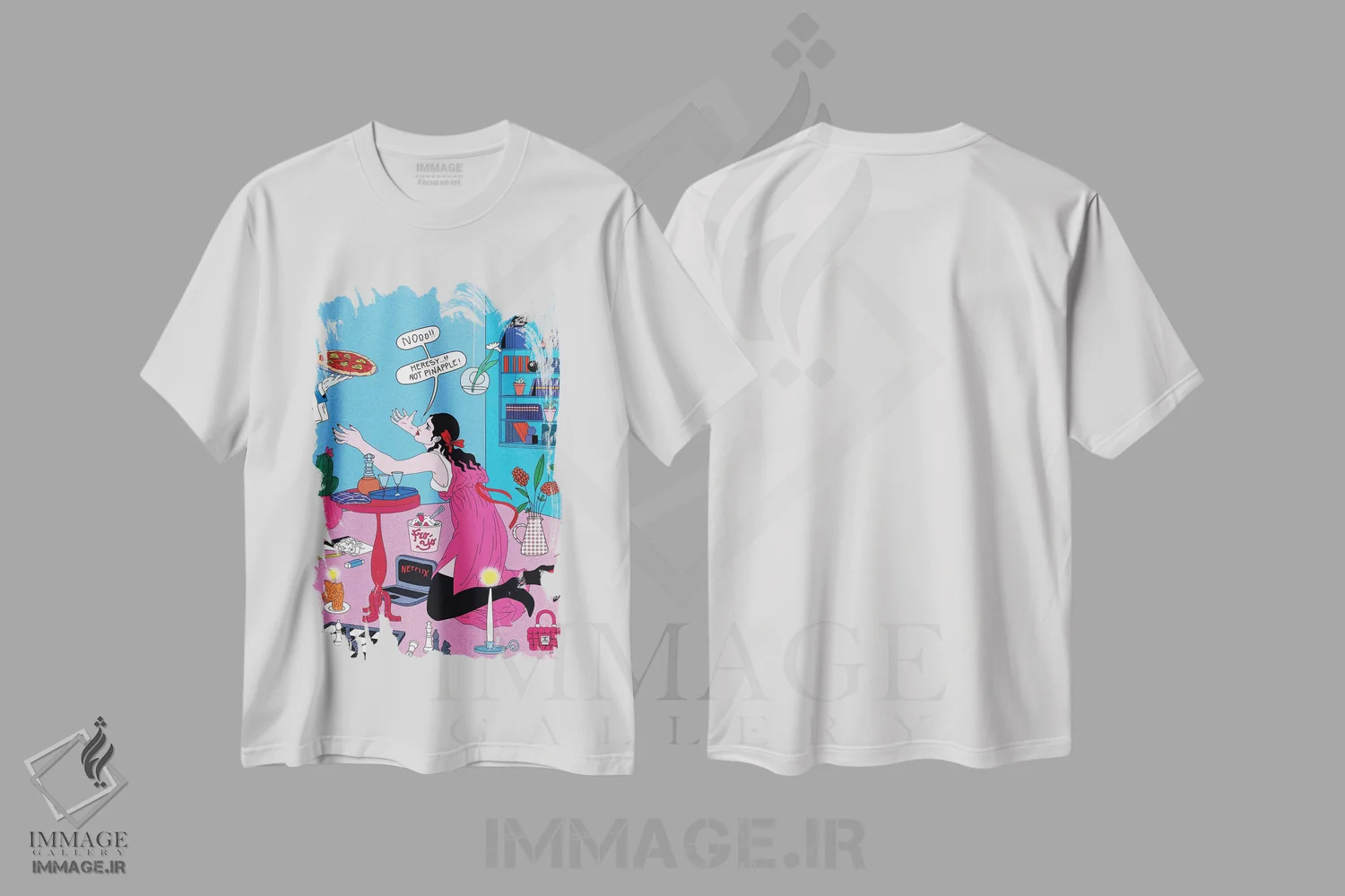 تیشرت سفید طرح دار بدعت، هنر دیجیتال اثر کازمو | immage.ir