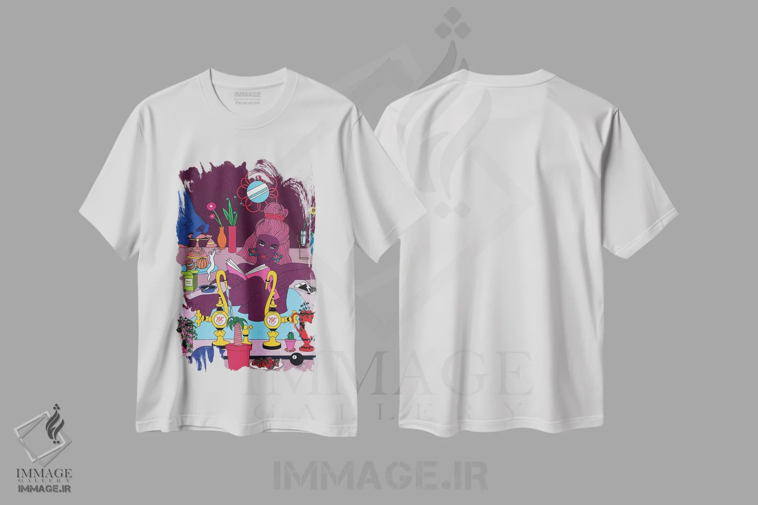 تیشرت سفید طرح دار حمام، هنر دیجیتال اثر کازمو | immage.ir